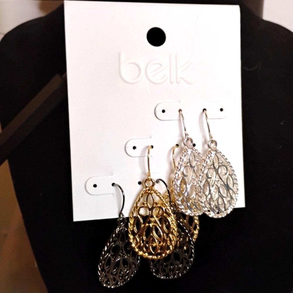 Belk Trio Bohemian Multi Tone Dangle Earrings